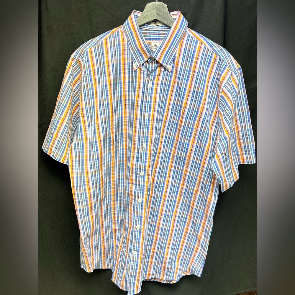 Peter Millar, Men's Multicolor Plaid Shirt, Size: Large